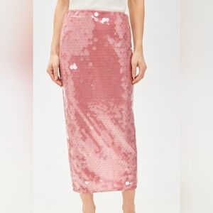 Elegant Pink Sequin Skirt